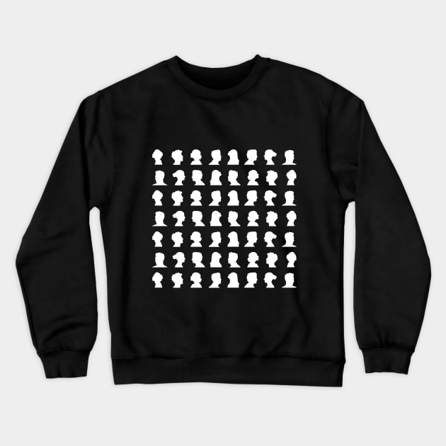 Black and White face silhouette pattern Crewneck Sweatshirt by SLGA Designs